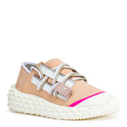 Nude leather sneakers