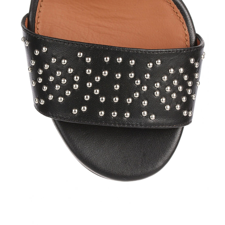 Black studded leather sandal