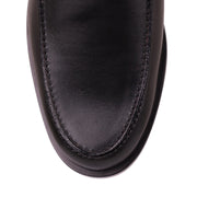 Black leather chain loafer