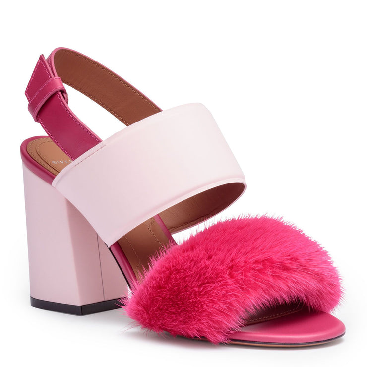 Paris pink mink sandals