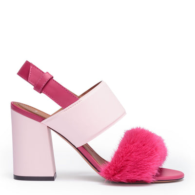 Paris pink mink sandals