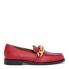 Dark red leather chain loafers