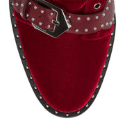 Elegant Flat Dark Red Ankle Boot