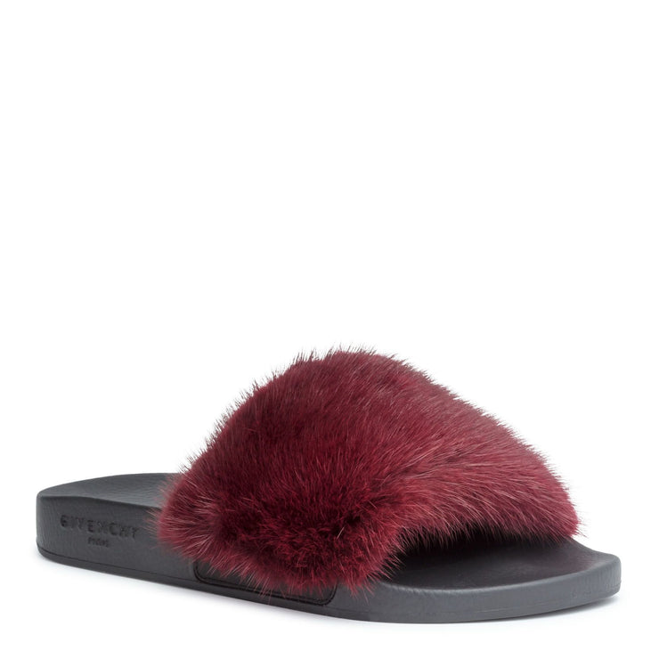 Givenchy | Burgundy mink slide sandals | Savannahs