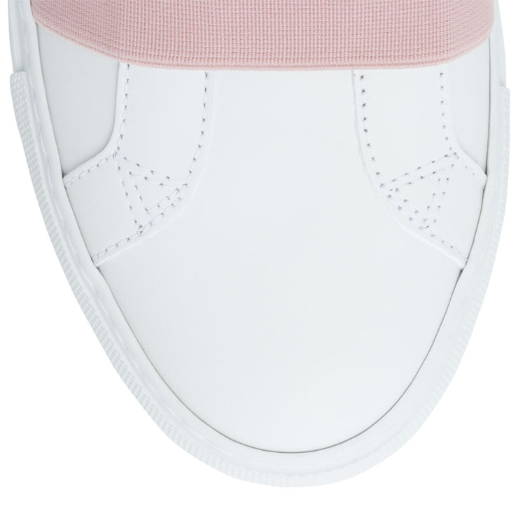 Urban street white and pink logo sneakers
