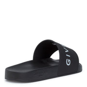 Black rubber slide sandals