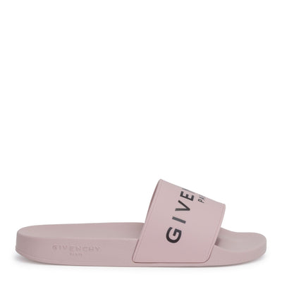 Pink logo rubber slide sandals