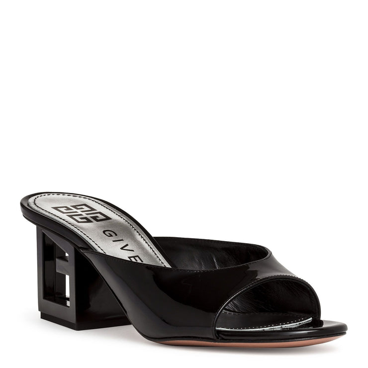 Patent black leather Triangle mules