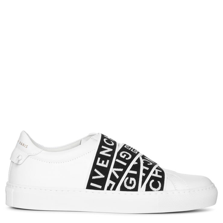 Webbing white and black sneakers