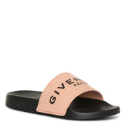 Pink rubber slide sandals