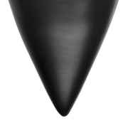 Triangle black leather slingback pumps