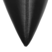 Triangle stretch leather boots