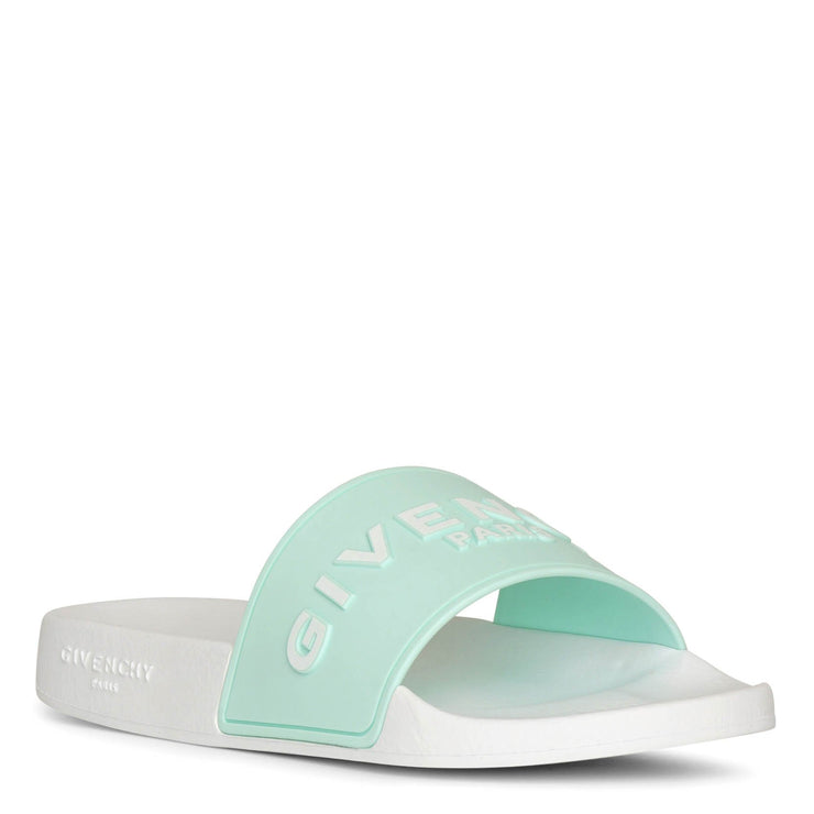 Givenchy Paris rubber aqua sandals