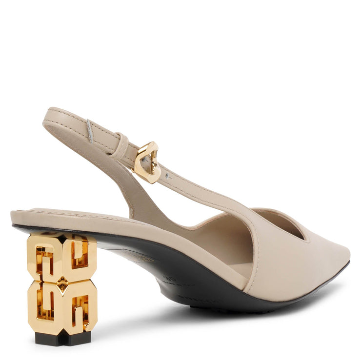 Givenchy, G Cube 50 beige slingback pumps