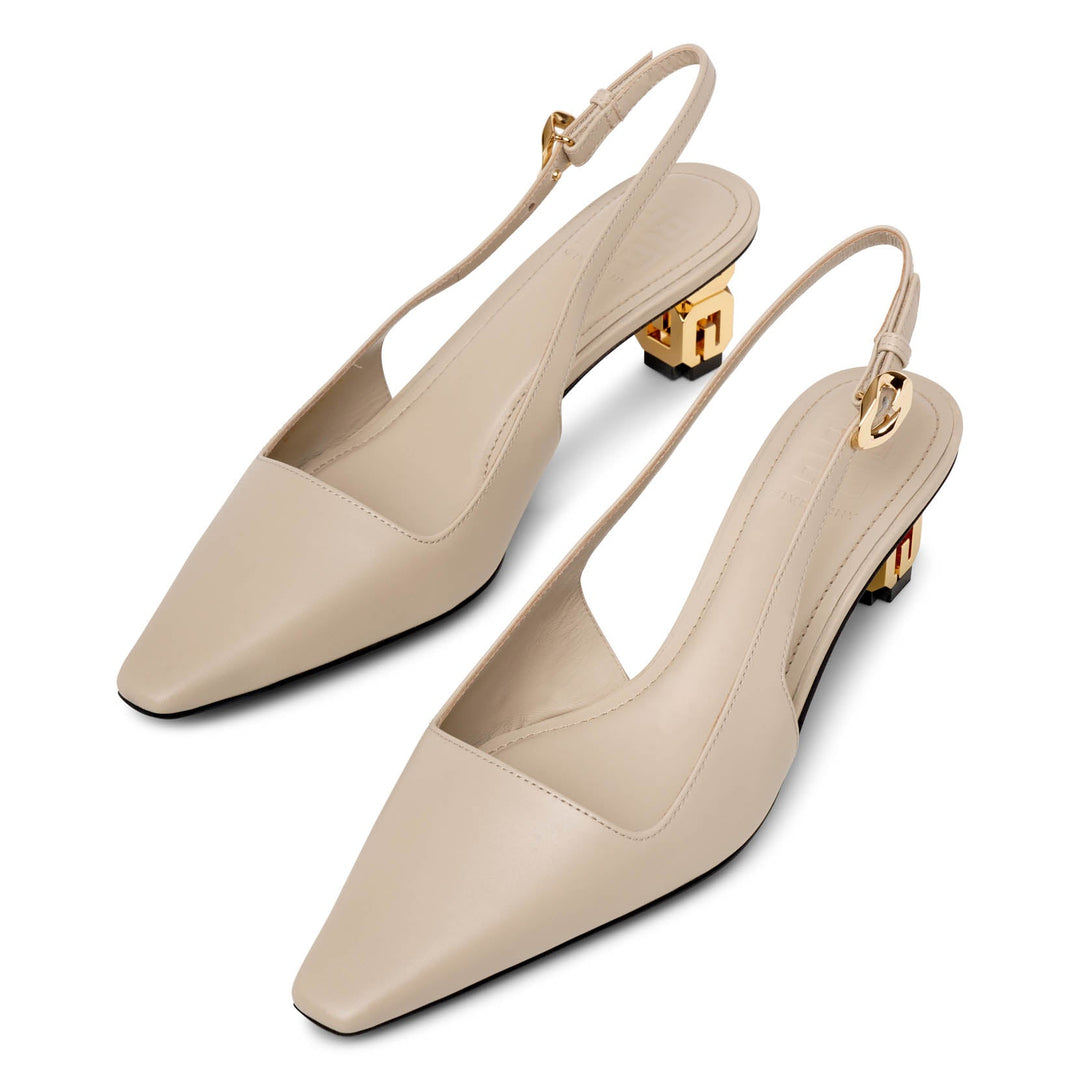 サンダル・ミュール Boggy Slingback Beige Givenchy | G Cube 50 beige slingback pumps | Savannahs