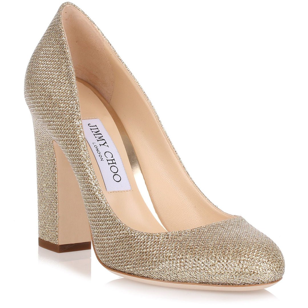 JIMMY CHOO☆スティービー 100 ゴールド クラッシュドメタリック Stevie 100 | Gold Crushed Metallic Pumps | JIMMY CHOO