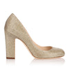 Billie 100 gold glitter fabric pump