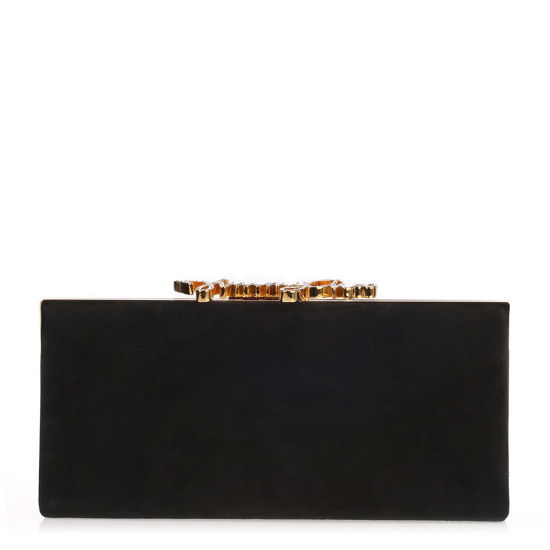 Jimmy Choo ☆ パーティーバッグ celeste ブラック Jimmy Choo - Celeste Black Floral Lace Cube Clasp Clutch