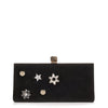 Celeste small black suede clutch