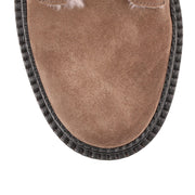 Elba Flat taup suede pom-pom boot