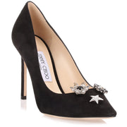 Jasmine black suede pump