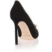 Jasmine black suede pump