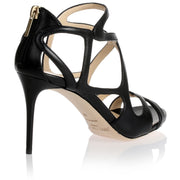 Leslie black leather sandal