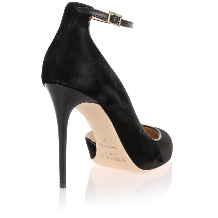 Lucy black velvet d'Orsay pump