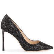 Romy 100 black coarse glitter pump