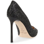 Romy 100 black coarse glitter pump