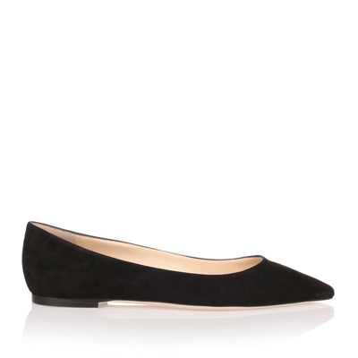 Romy Flat black suede ballerina