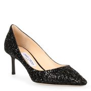 Romy 60 black coarse glitter pump