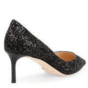 Romy 60 black coarse glitter pump