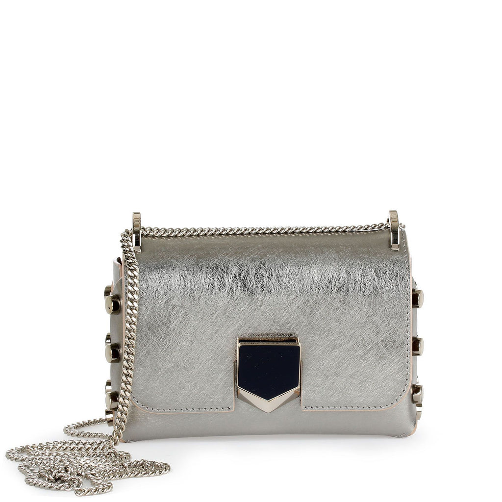 Jimmy Choo Mini Leather Avenue Shoulder Bag - Silver - One Size