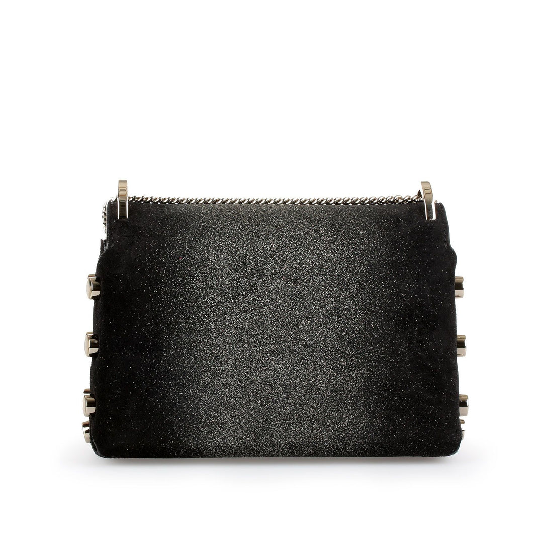 Jimmy Choo | Lockett mini black glitter suede bag | Savannahs