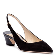 Gemma 40 black suede sling-back pumps