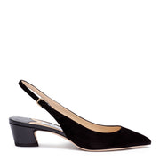 Gemma 40 black suede sling-back pumps