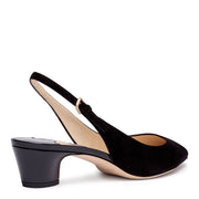 Gemma 40 black suede sling-back pumps