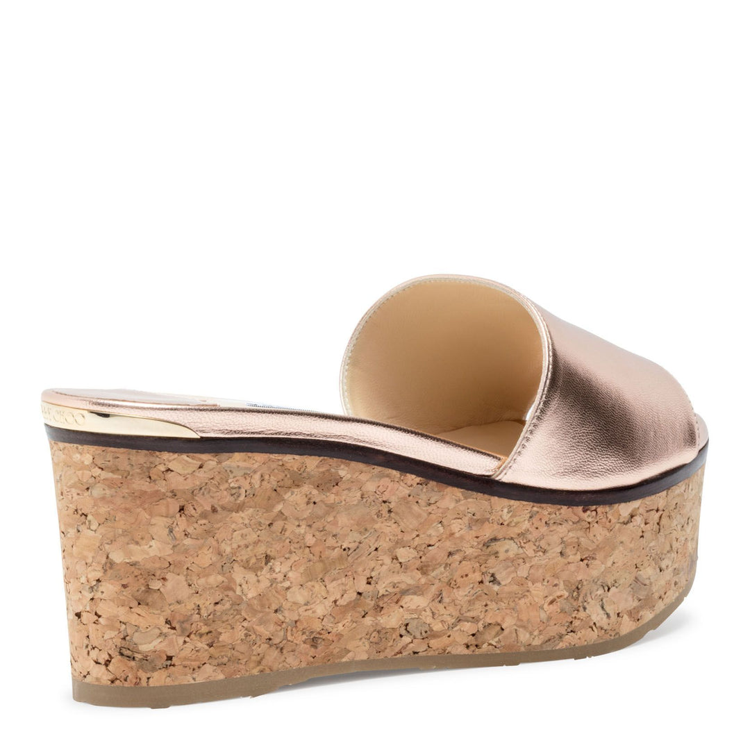 Jimmy Choo | Deedee 80 Rose Gold Leather Wedges | Savannahs