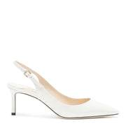 Erin 60 White Patent Slingback Pumps