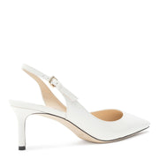 Erin 60 White Patent Slingback Pumps