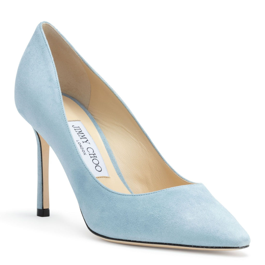 Jimmy Choo Romy 85 Light Blue Suede Pumps Savannahs