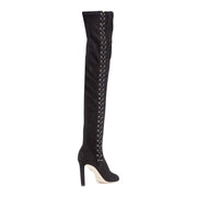 Marie 100 black suede over the knee boots