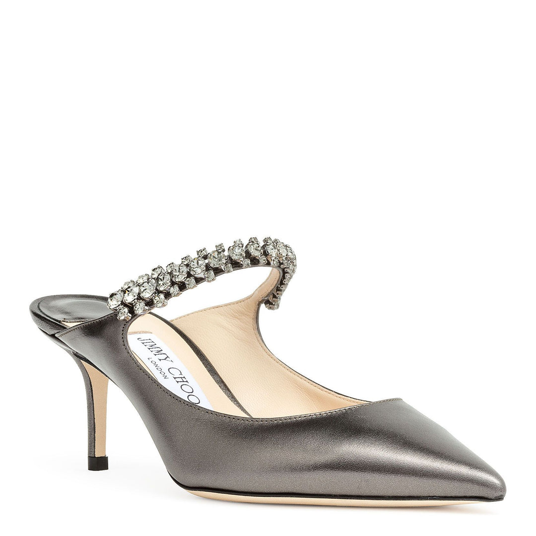 Jimmy Choo | Bing 65 anthracite metallic nappa mules | Savannahs Jimmy Choo | Bing 65 anthracite metallic nappa mules | Savannahs