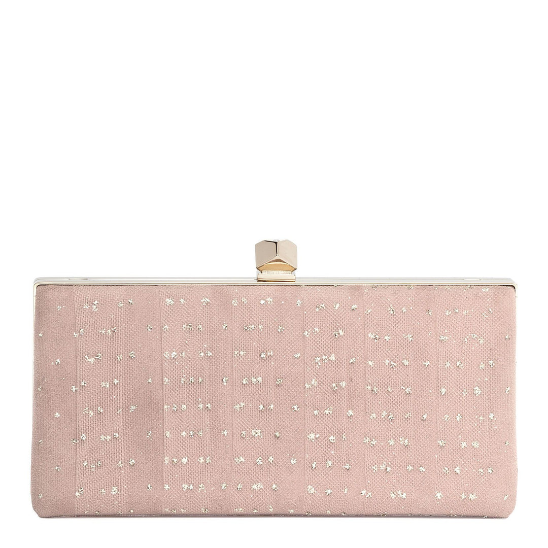 Jimmy Choo Celeste beige organza clutch Savannahs