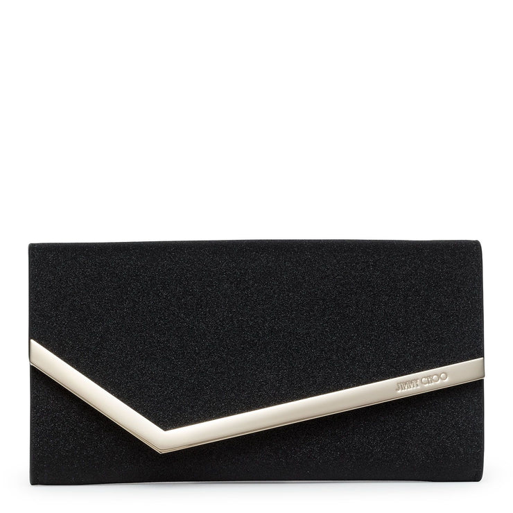 Emmie black glitter clutch