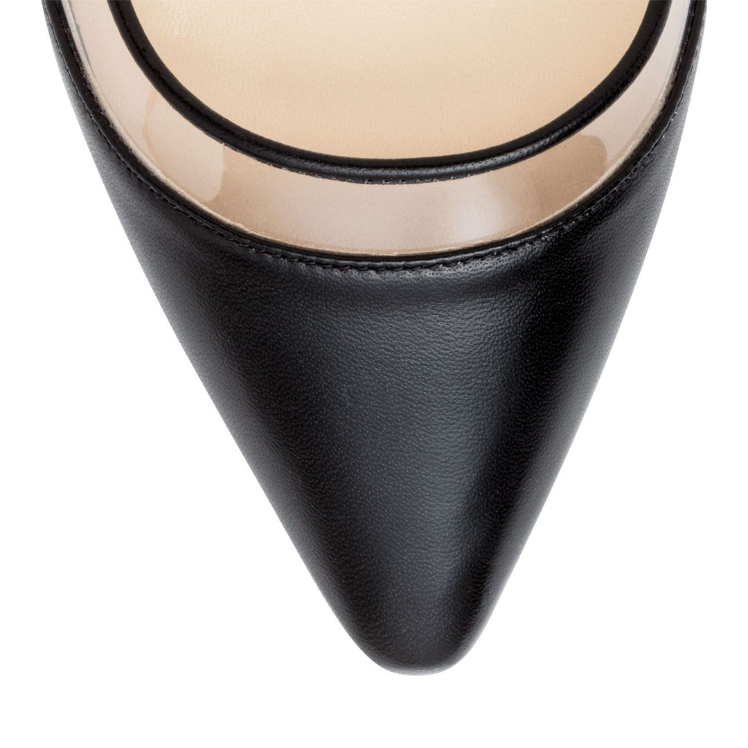 Jimmy Choo | Black nappa clear plexi slingback flats | Savannahs