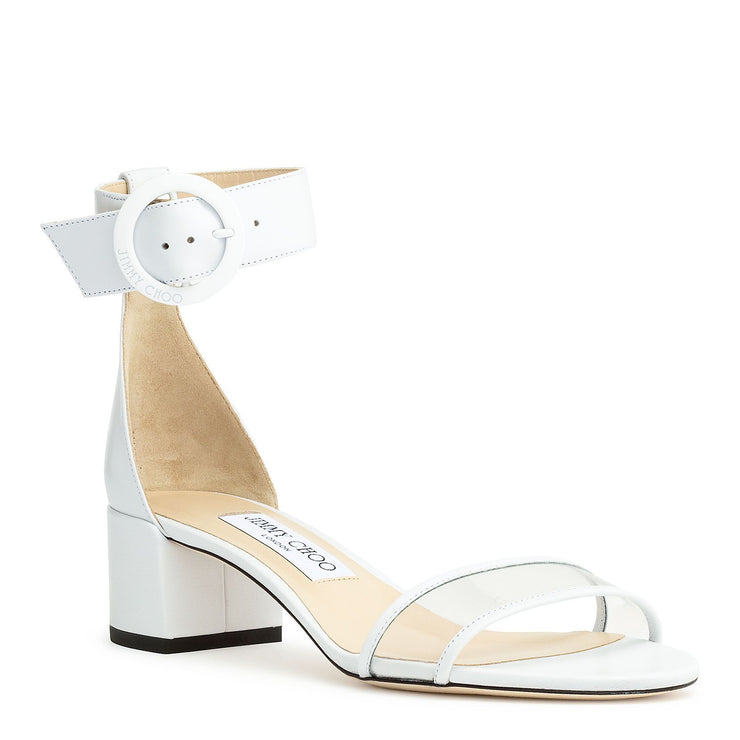 White nappa and clear plexi 40 sandals