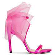 Aveline 100 pink satin sandals