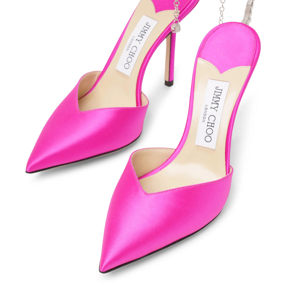 Jimmy Choo Saeda 100 pink satin sandals Savannahs